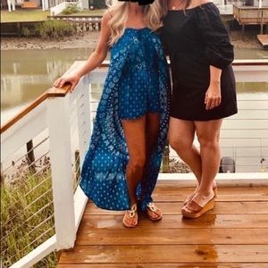 Blue Romper/Maxi dress Size Small
